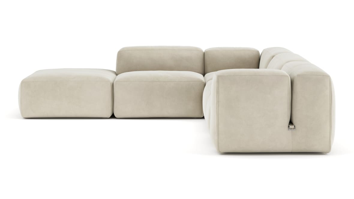 Le Mura Sectional Sofa, Left Corner, Eggshell Vegan Suede Le Mura Sectional Sofa, Left Corner, Eggshell Vegan Suede image.