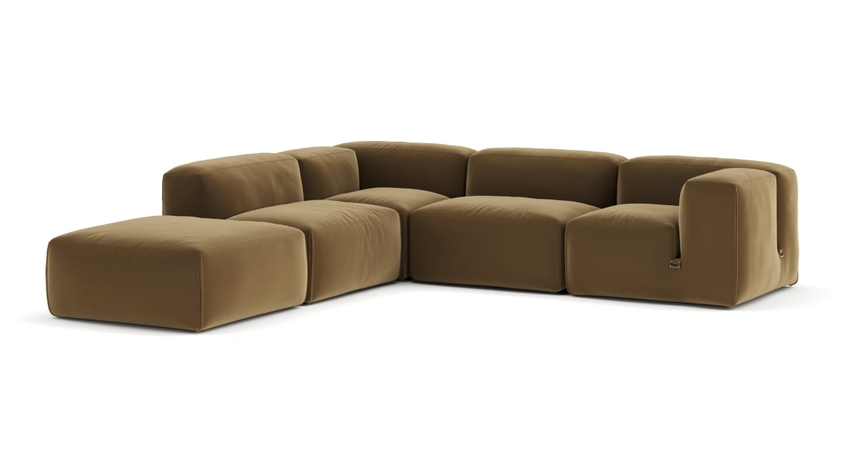  Le Mura Sectional Sofa, Left Corner, Old Gold Luxe Velvet  Le Mura Sectional Sofa, Left Corner, Old Gold Luxe Velvet image.