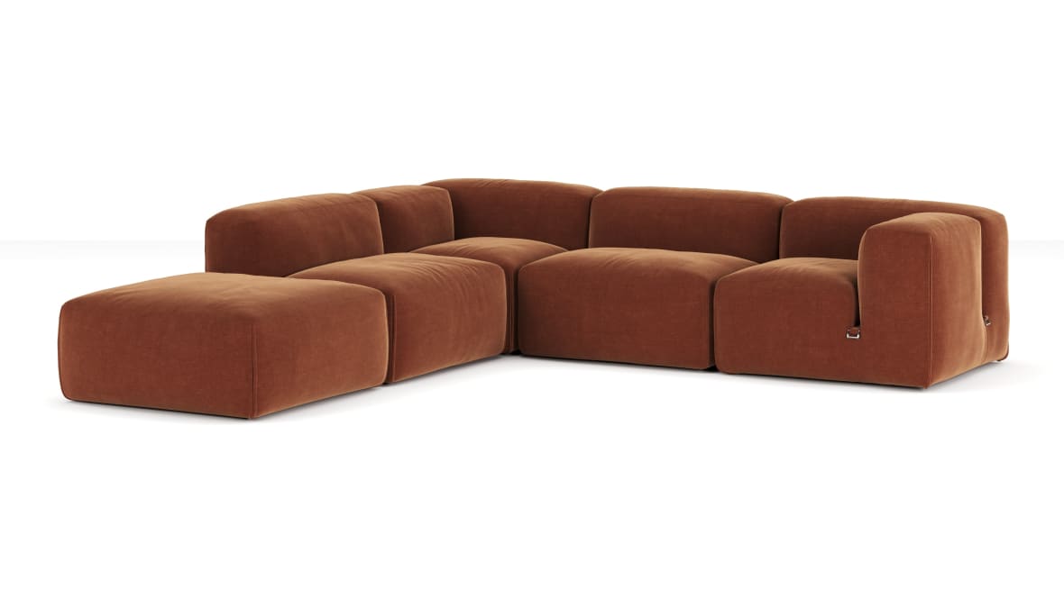 Le Mura Sectional Sofa, Left Corner, Rust Chenille Le Mura Sectional Sofa, Left Corner, Rust Chenille image.