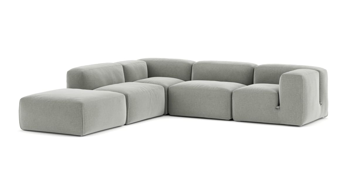  Le Mura Sectional Sofa, Left Corner, Soft Gray Brushed Weave  Le Mura Sectional Sofa, Left Corner, Soft Gray Brushed Weave image.