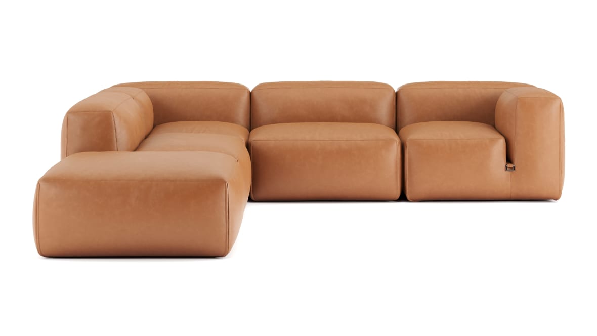  Le Mura Sectional Sofa, Left Corner, Tan Vegan Leather  Le Mura Sectional Sofa, Left Corner, Tan Vegan Leather image.