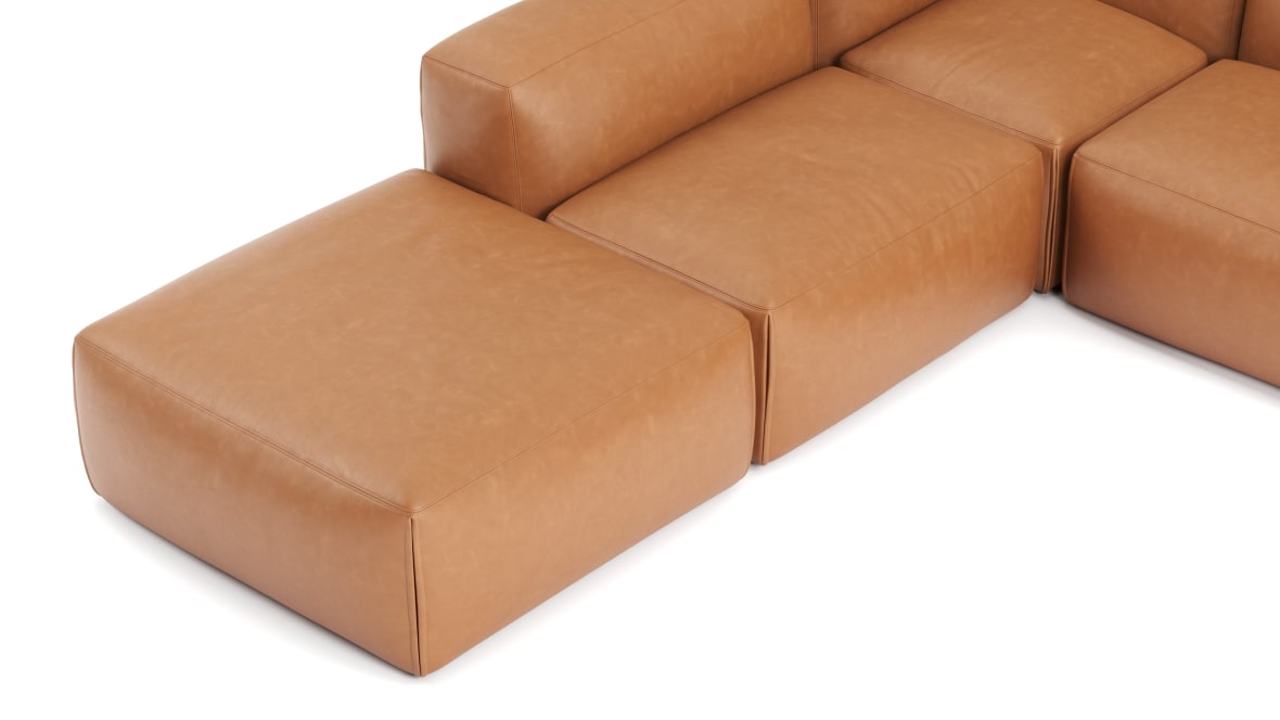  Le Mura Sectional Sofa, Left Corner, Tan Vegan Leather  Le Mura Sectional Sofa, Left Corner, Tan Vegan Leather image.