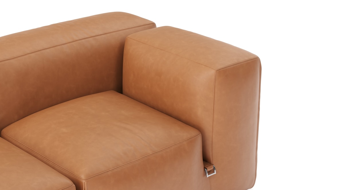  Le Mura Sectional Sofa, Left Corner, Tan Vegan Leather  Le Mura Sectional Sofa, Left Corner, Tan Vegan Leather image.