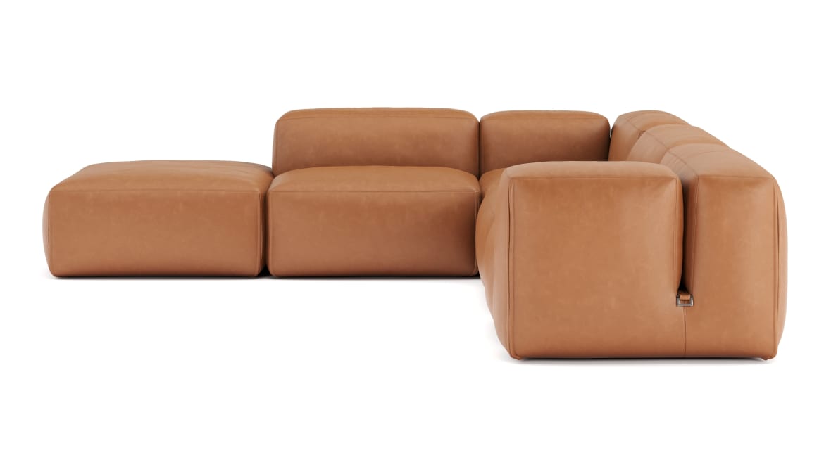  Le Mura Sectional Sofa, Left Corner, Tan Vegan Leather  Le Mura Sectional Sofa, Left Corner, Tan Vegan Leather image.