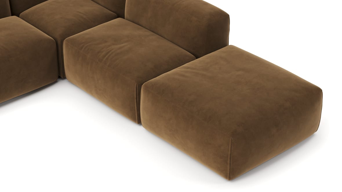  Le Mura Sectional Sofa, Right Corner, Brown Vegan Suede  Le Mura Sectional Sofa, Right Corner, Brown Vegan Suede image.