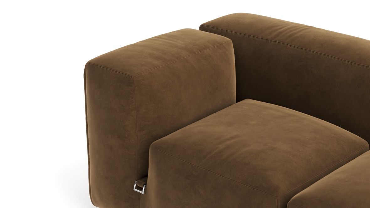  Le Mura Sectional Sofa, Right Corner, Brown Vegan Suede  Le Mura Sectional Sofa, Right Corner, Brown Vegan Suede image.
