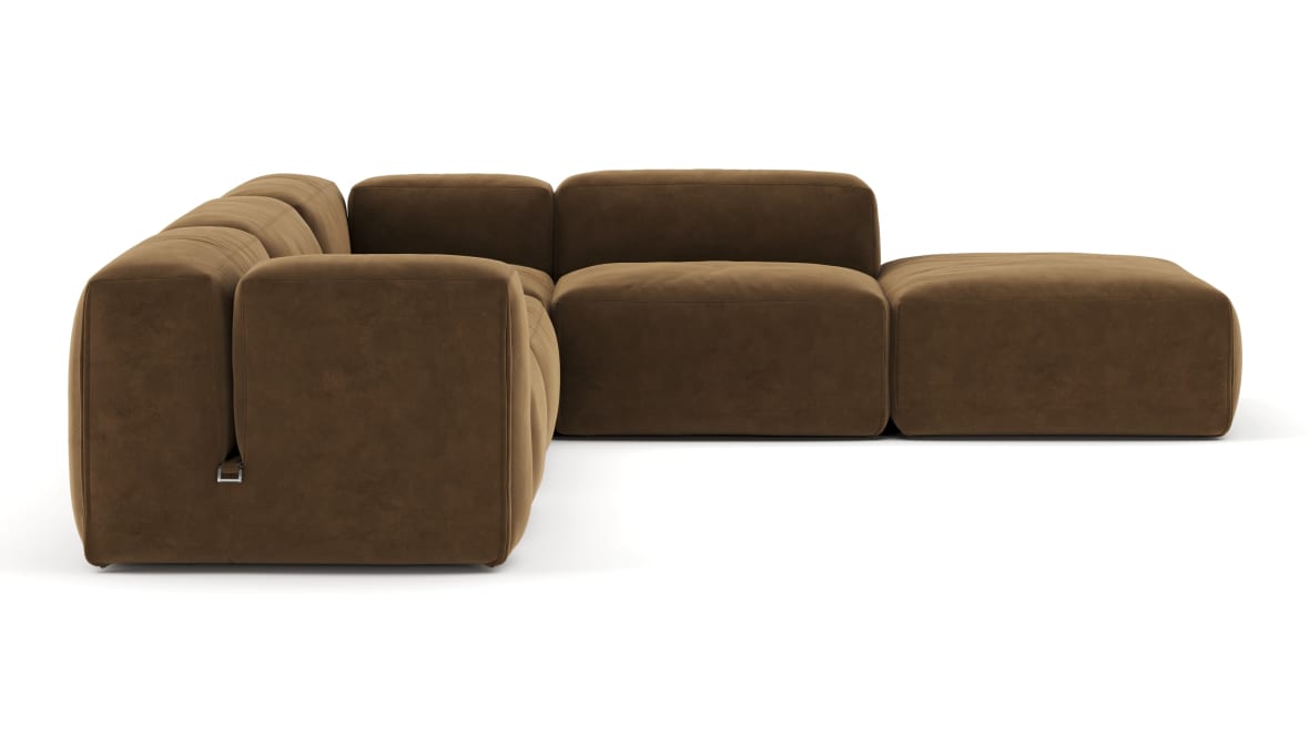  Le Mura Sectional Sofa, Right Corner, Brown Vegan Suede  Le Mura Sectional Sofa, Right Corner, Brown Vegan Suede image.