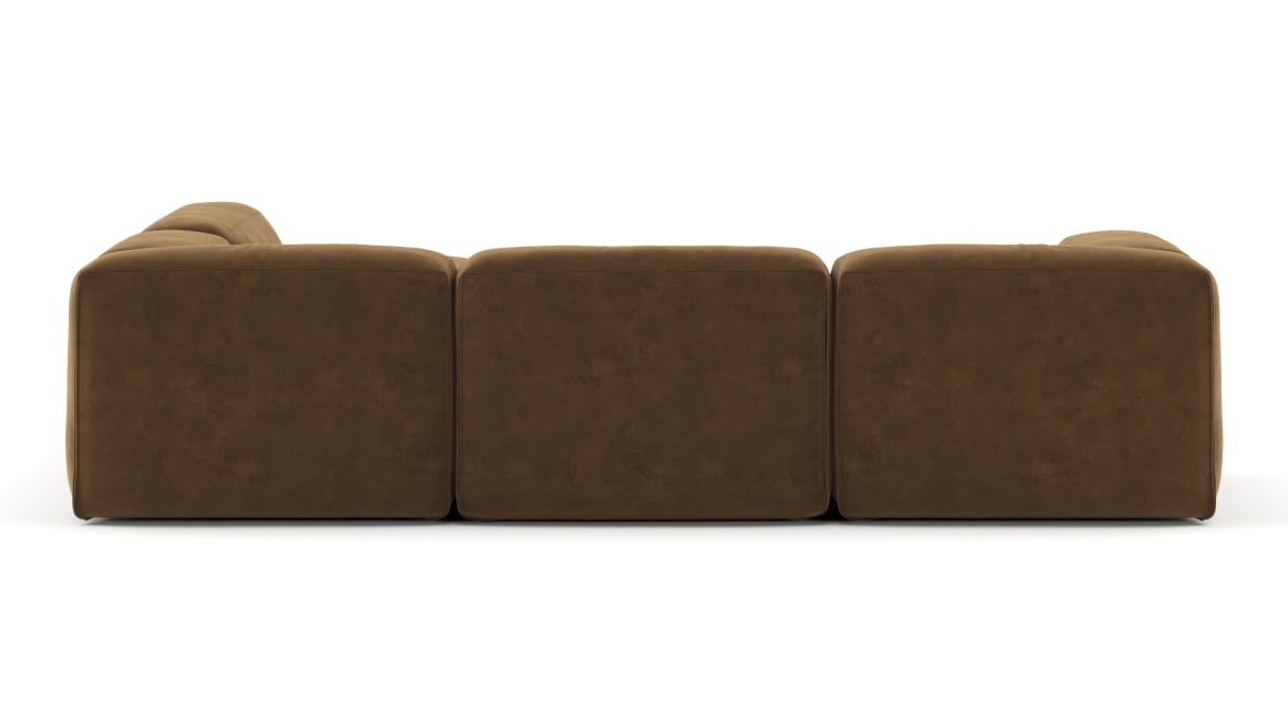  Le Mura Sectional Sofa, Right Corner, Brown Vegan Suede  Le Mura Sectional Sofa, Right Corner, Brown Vegan Suede image.