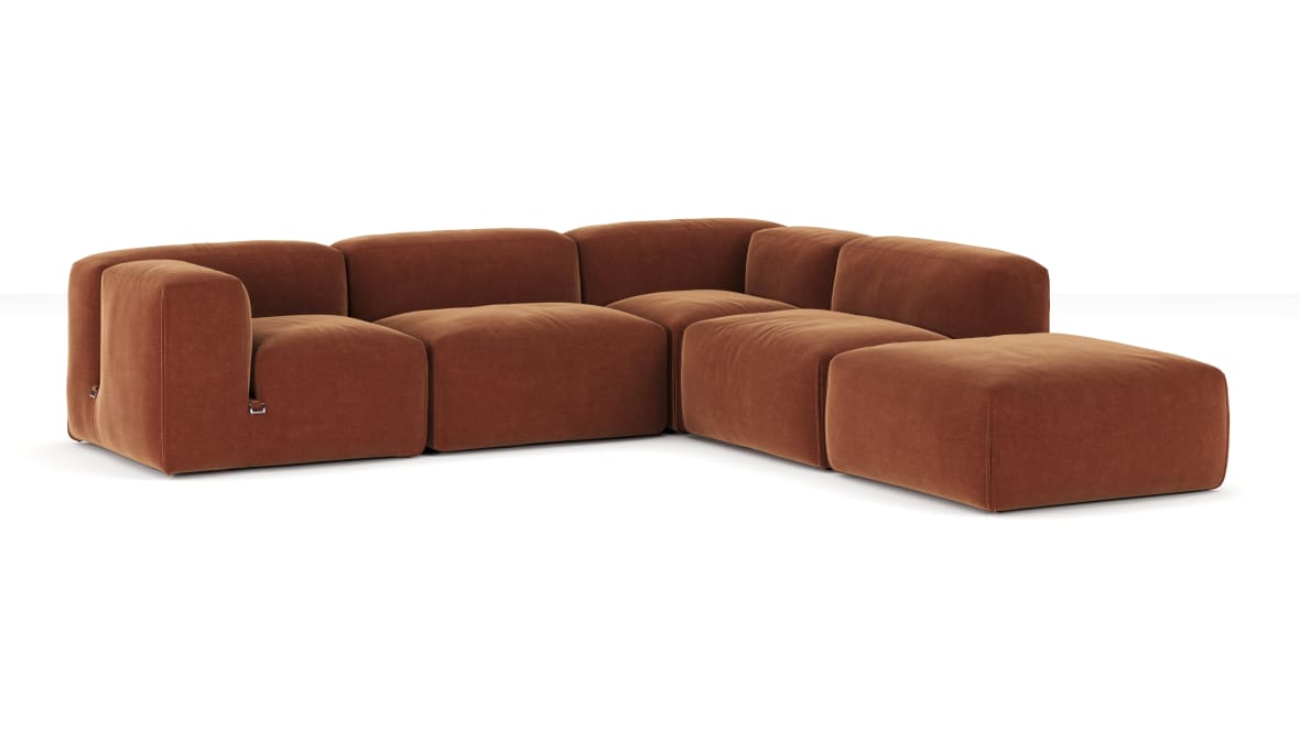  Le Mura Sectional Sofa, Right Corner, Rust Chenille  Le Mura Sectional Sofa, Right Corner, Rust Chenille image.