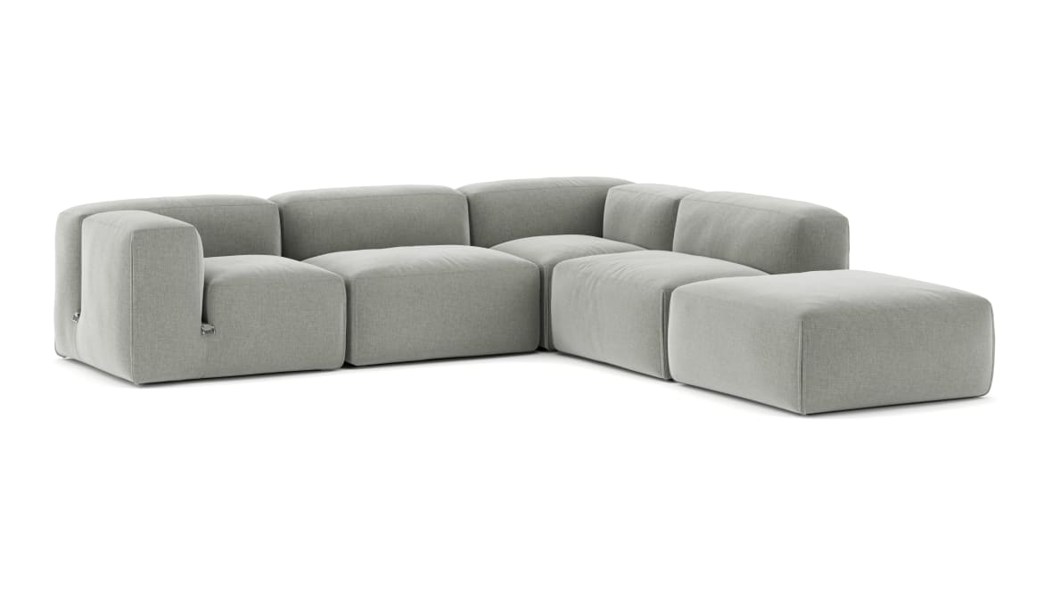  Le Mura Sectional Sofa, Right Corner, Soft Gray Brushed Weave  Le Mura Sectional Sofa, Right Corner, Soft Gray Brushed Weave image.