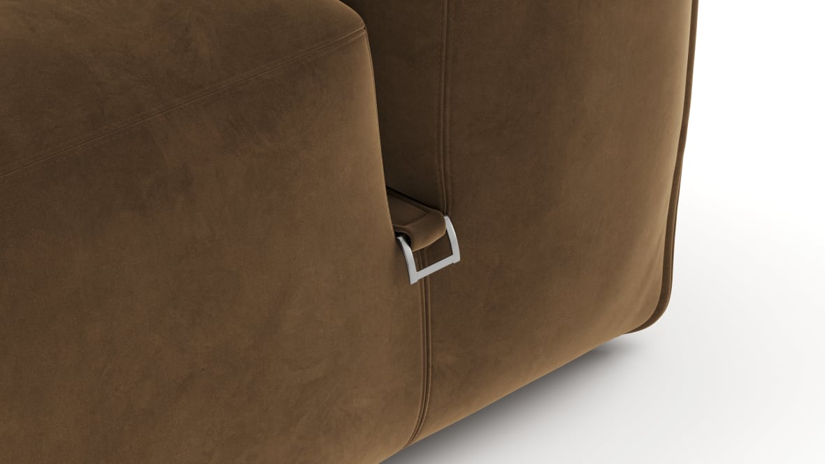  Le Mura Three Seater Sofa, Brown Vegan Suede  Le Mura Three Seater Sofa, Brown Vegan Suede image.