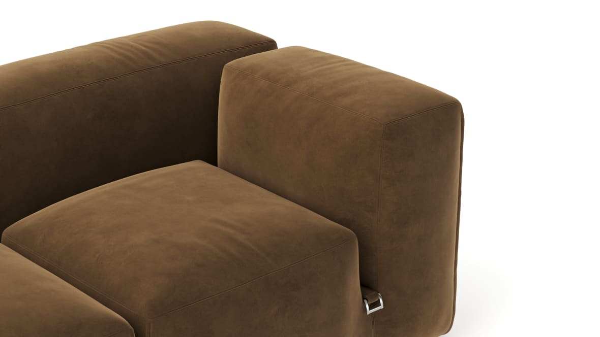  Le Mura Three Seater Sofa, Brown Vegan Suede  Le Mura Three Seater Sofa, Brown Vegan Suede image.