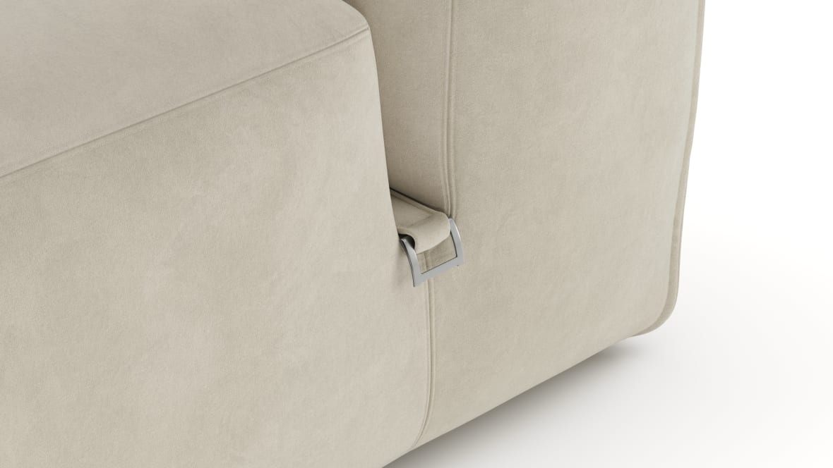  Le Mura Three Seater Sofa, Eggshell Vegan Suede  Le Mura Three Seater Sofa, Eggshell Vegan Suede image.