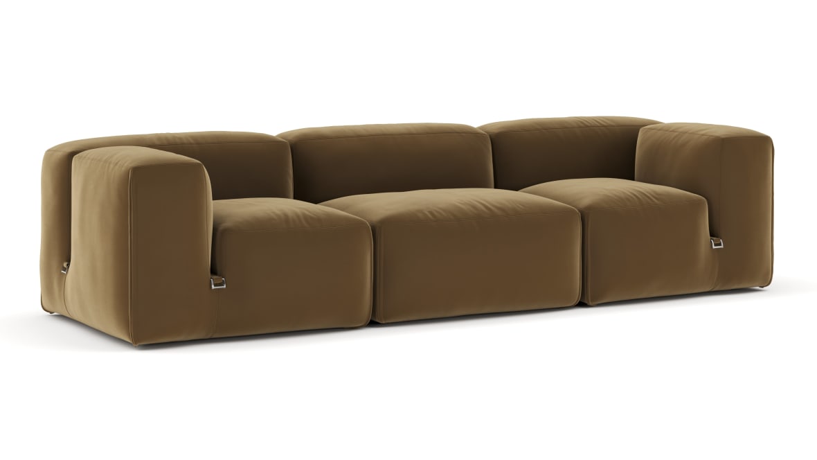  Le Mura Three Seater Sofa, Old Gold Luxe Velvet  Le Mura Three Seater Sofa, Old Gold Luxe Velvet image.