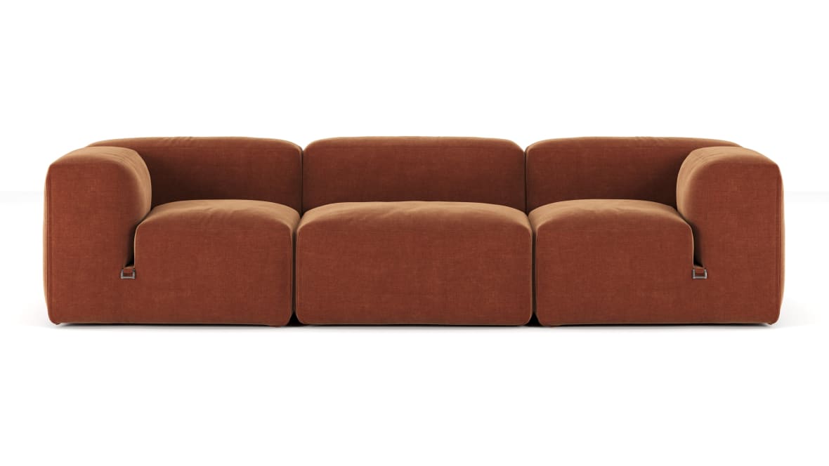  Le Mura Three Seater Sofa, Rust Chenille  Le Mura Three Seater Sofa, Rust Chenille image.