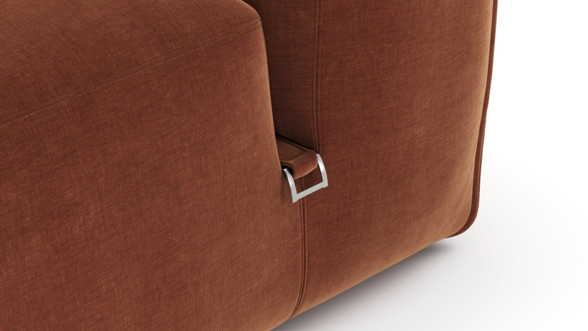  Le Mura Three Seater Sofa, Rust Chenille  Le Mura Three Seater Sofa, Rust Chenille image.