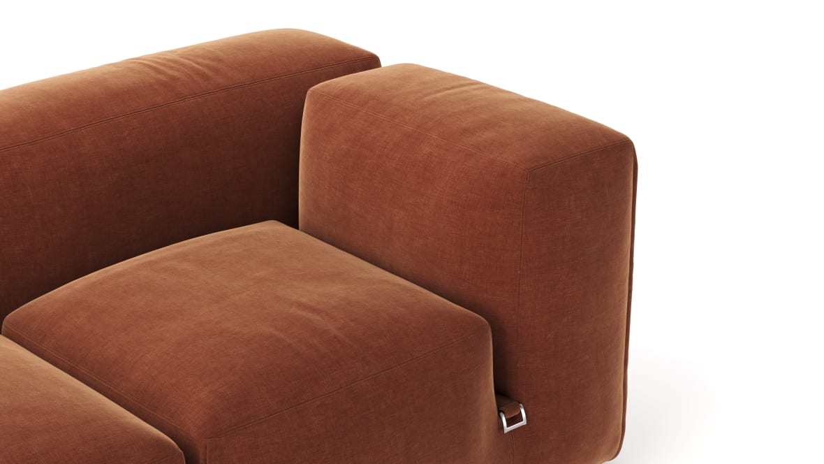  Le Mura Three Seater Sofa, Rust Chenille  Le Mura Three Seater Sofa, Rust Chenille image.