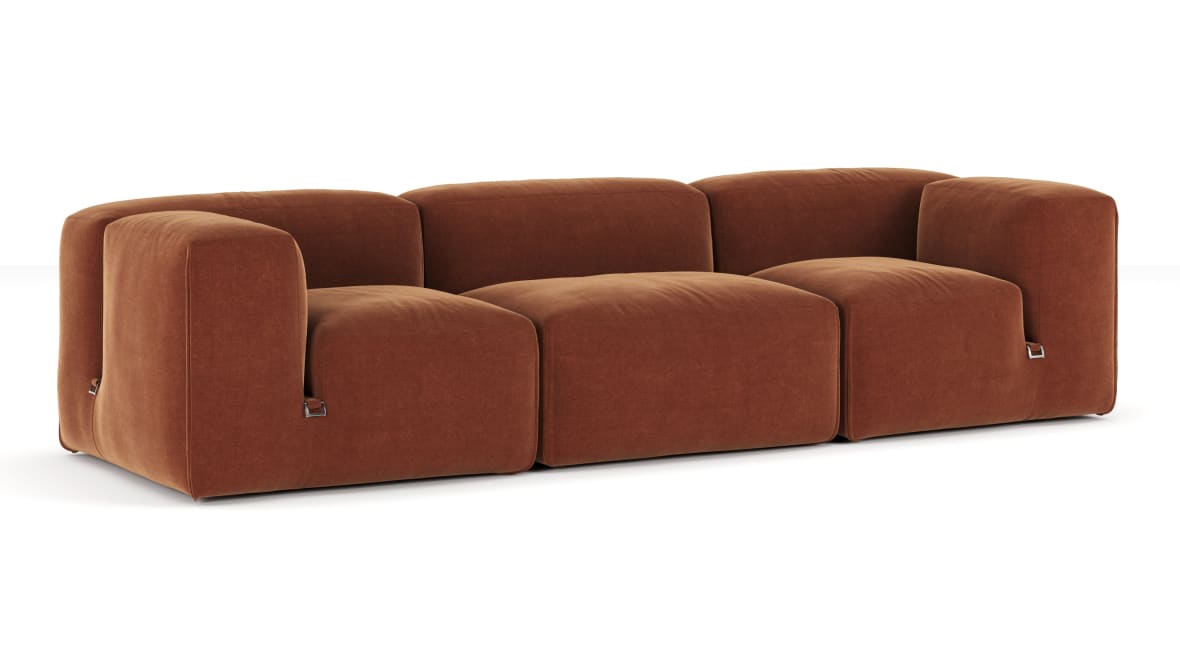  Le Mura Three Seater Sofa, Rust Chenille  Le Mura Three Seater Sofa, Rust Chenille image.