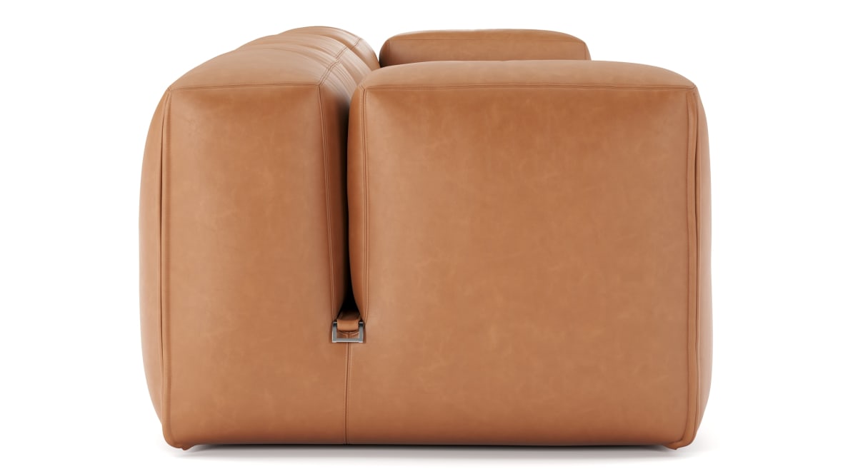 Le Mura Three Seater Sofa, Tan Vegan Leather Le Mura Three Seater Sofa, Tan Vegan Leather image.