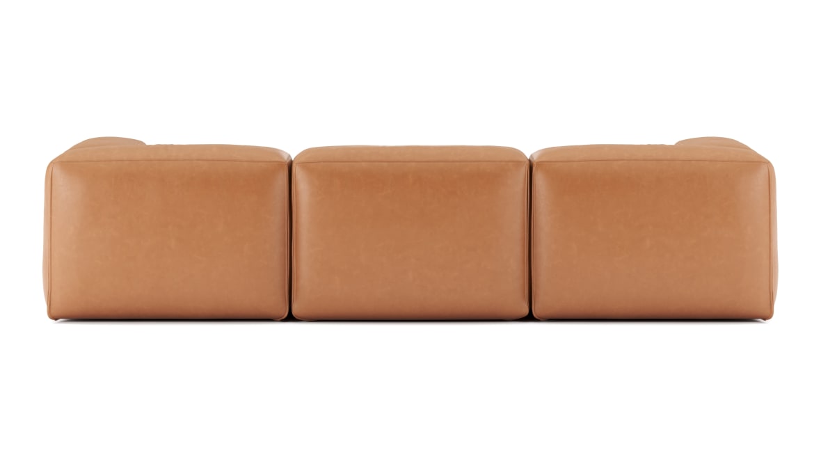 Le Mura Three Seater Sofa, Tan Vegan Leather Le Mura Three Seater Sofa, Tan Vegan Leather image.