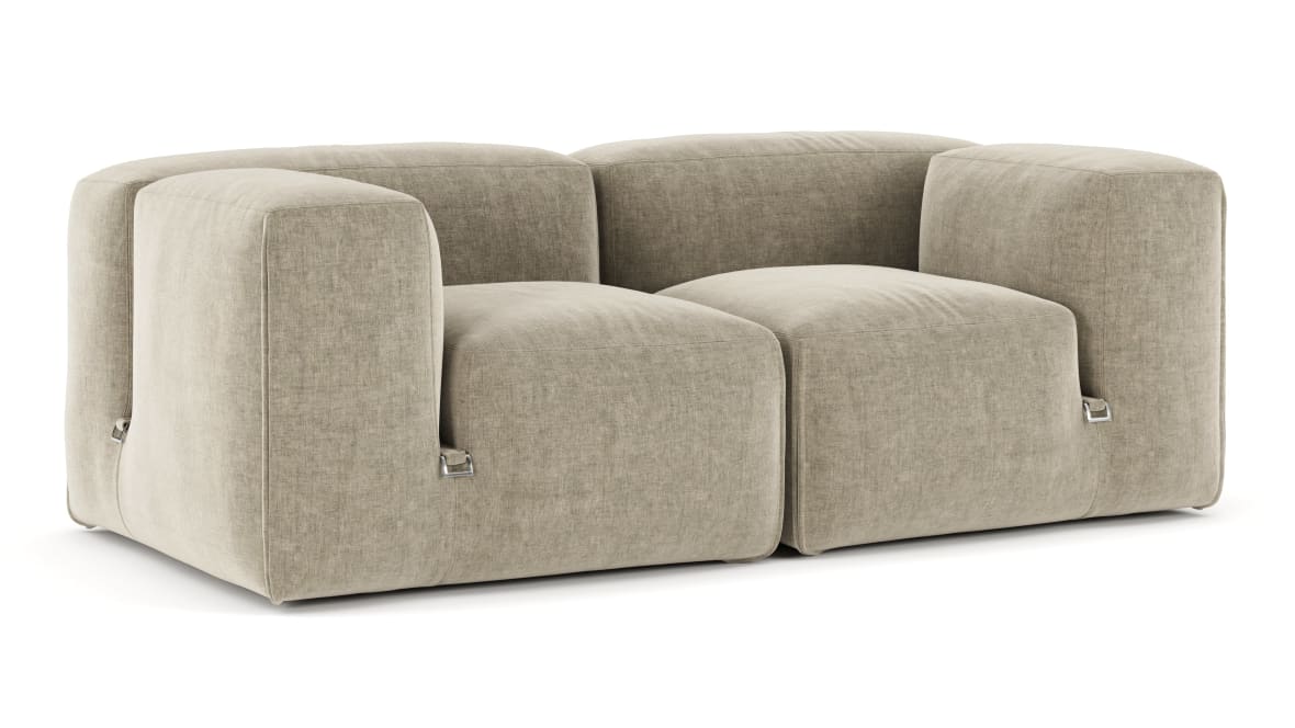  Le Mura Two Seater Sofa, Beige Gray Chenille  Le Mura Two Seater Sofa, Beige Gray Chenille image.