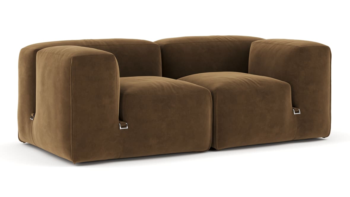 Le Mura Two Seater Sofa, Brown Vegan Suede  Le Mura Two Seater Sofa, Brown Vegan Suede image.