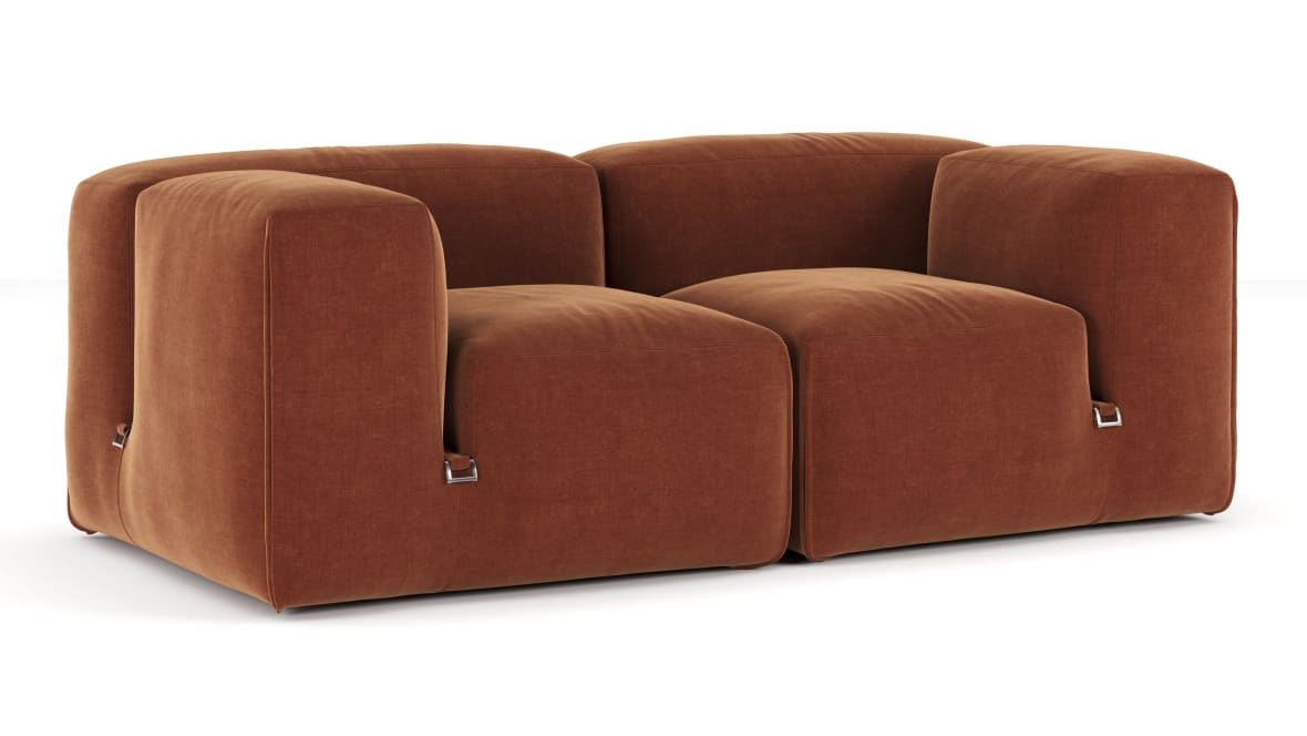  Le Mura Two Seater Sofa, Rust Chenille  Le Mura Two Seater Sofa, Rust Chenille image.