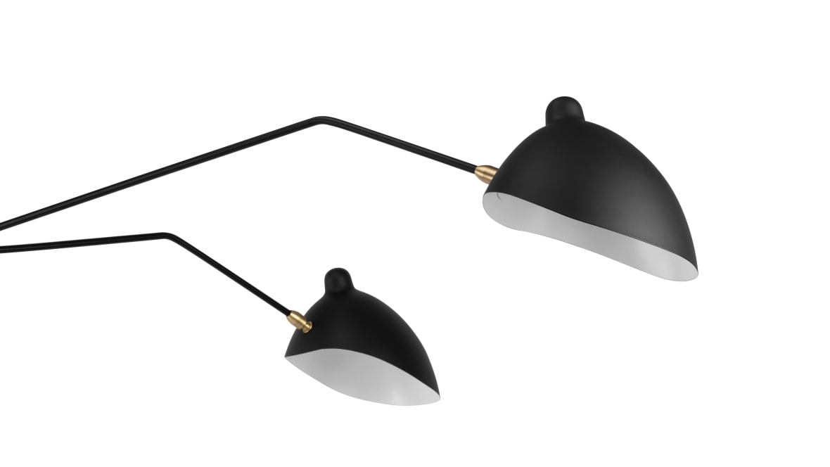  Mouille Ceiling Light, Three Arms, Black, W249cm  Mouille Ceiling Light, Three Arms, Black, W249cm image.