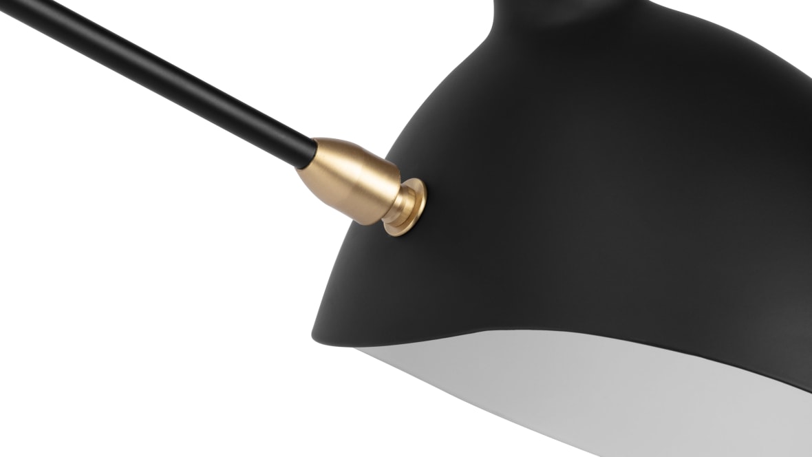  Mouille Ceiling Light, Three Arms, Black, W249cm  Mouille Ceiling Light, Three Arms, Black, W249cm image.