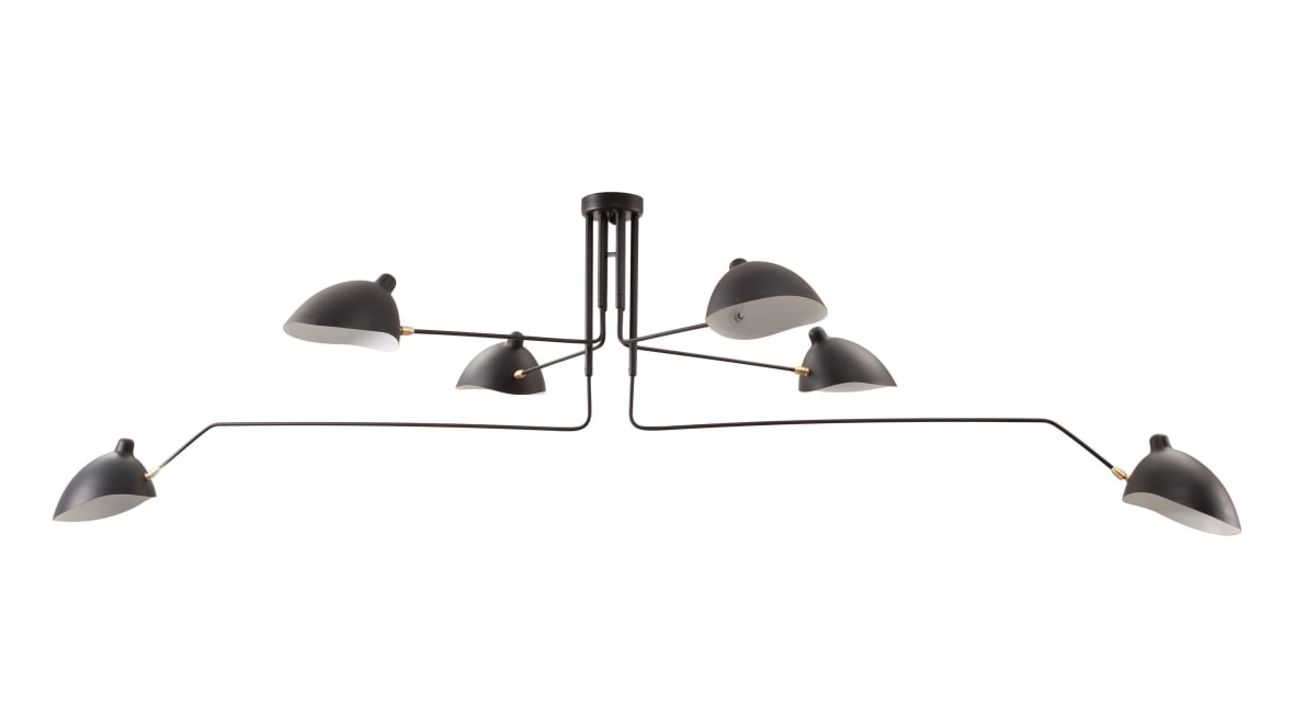  Mouille Ceiling Light, Six Arms, Black, W279cm  Mouille Ceiling Light, Six Arms, Black, W279cm image.