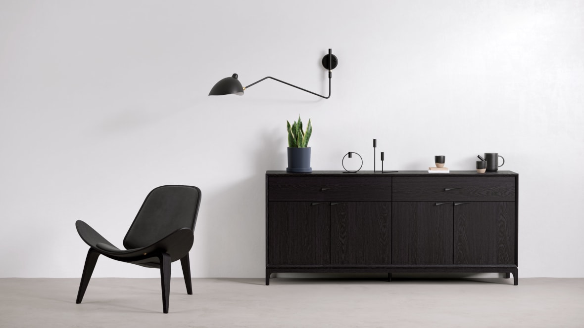 Mouille Single Wall Light, Black Mouille Single Wall Light, Black image.