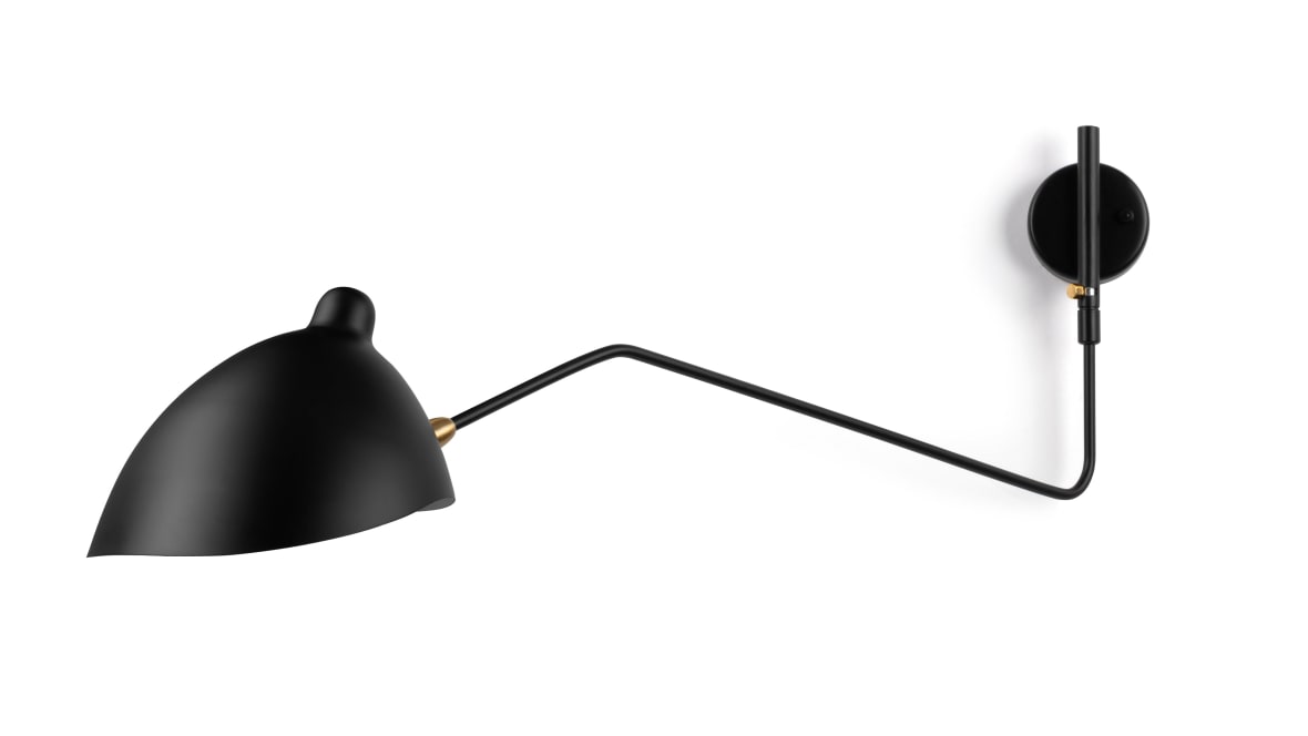 Mouille Single Wall Light, Black Mouille Single Wall Light, Black image.