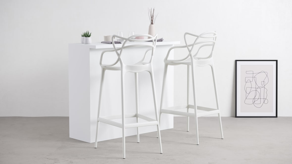 Masters Bar Stool, White, 75cm Seat Height Masters Bar Stool, White, 75cm Seat Height image.