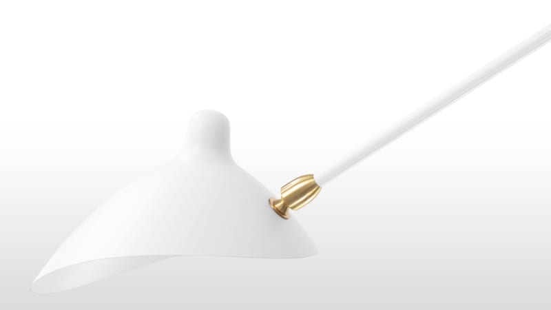 Mouille Single Wall Sconce, Small, White
