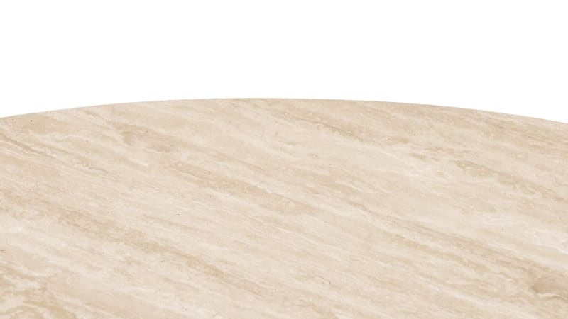 Saturn Round Pedestal Dining Table, Travertine, 119cm