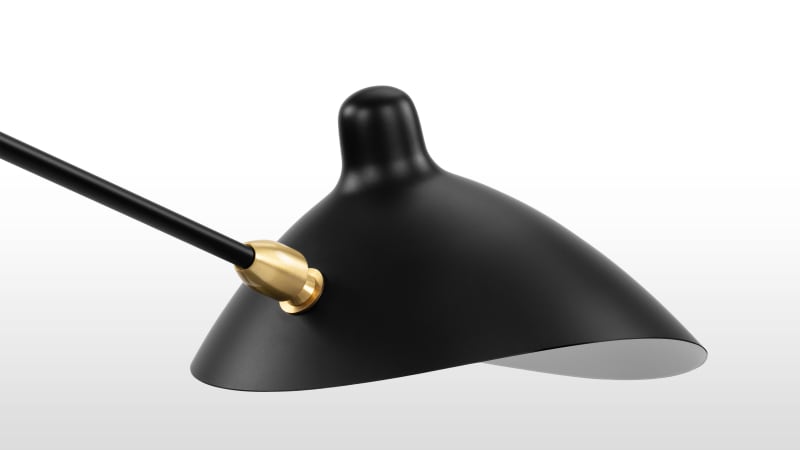Mouille Two Arm Ceiling Light, Black