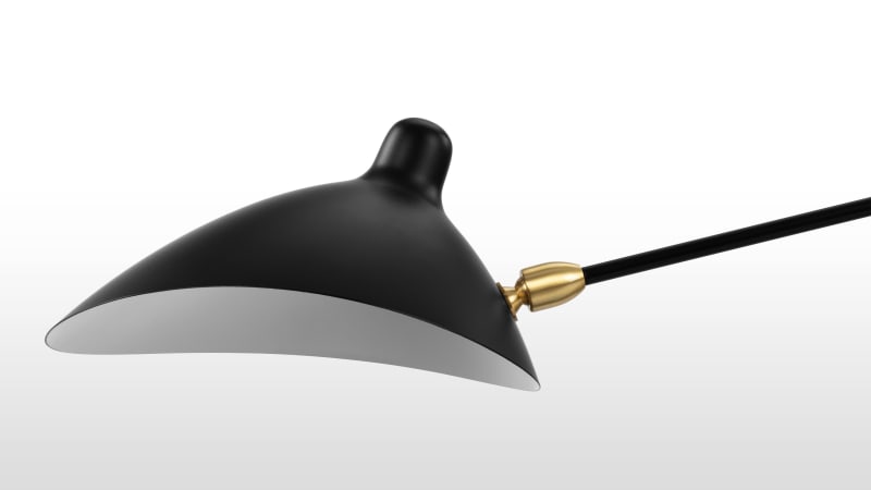 Mouille Two Arm Ceiling Light, Black