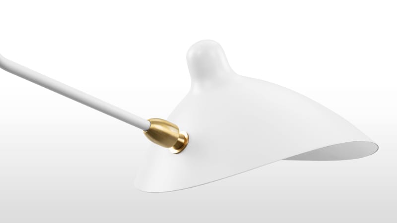 Mouille Two Arm Ceiling Light, White