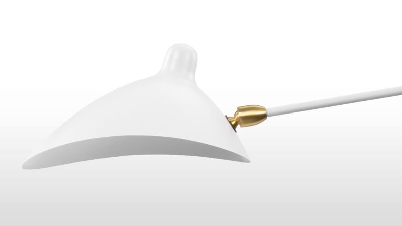 Mouille Two Arm Ceiling Light, White