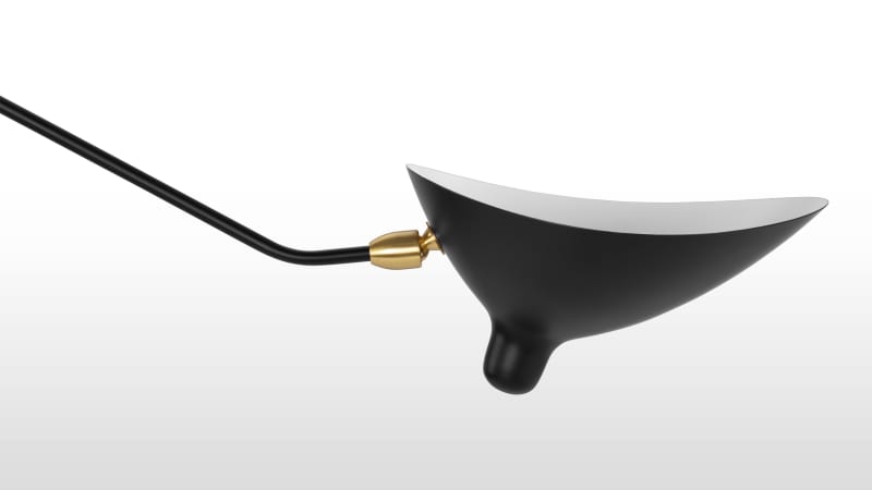 Mouille Spider Ceiling Light, Three Arms, Black