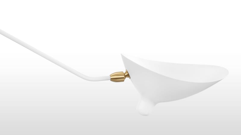 Mouille Spider Ceiling Light, Three Arms, White