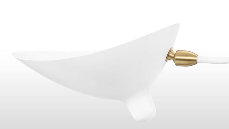 Mouille Spider Ceiling Light, Three Arms, White