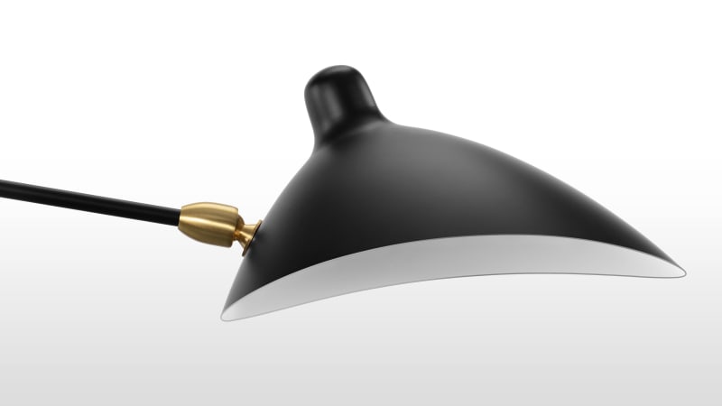 Mouille Three Arm Ceiling Light, Small, Black