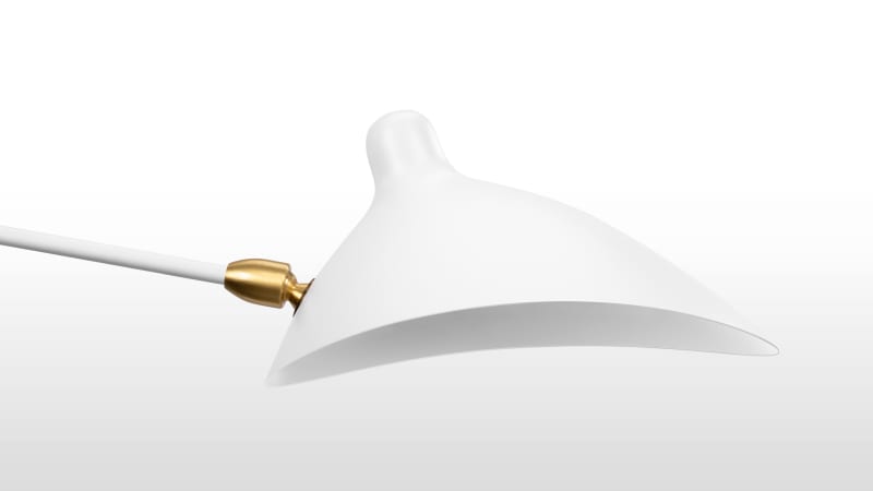 Mouille Three Arm Ceiling Light, Small, White