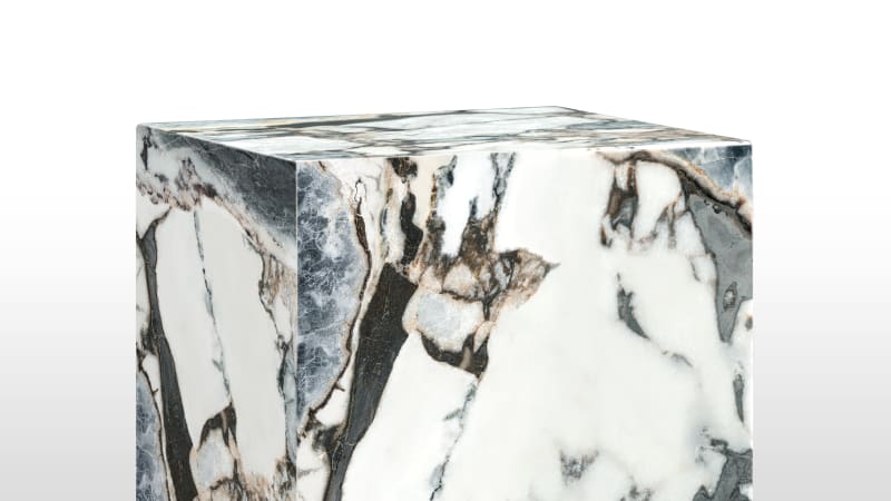 Plinth Side Table, Modellato Marble