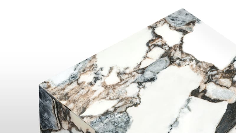Plinth Short Side Table, Modellato Marble