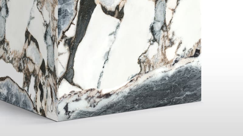Plinth Short Side Table, Modellato Marble