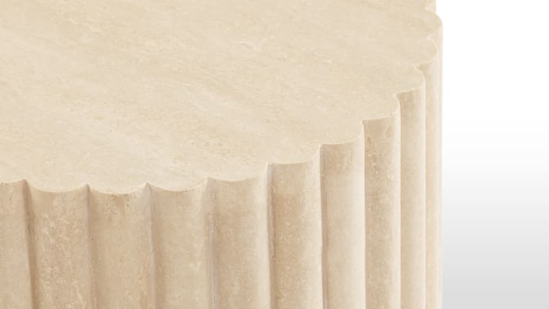 Saturn Side Table, Travertine