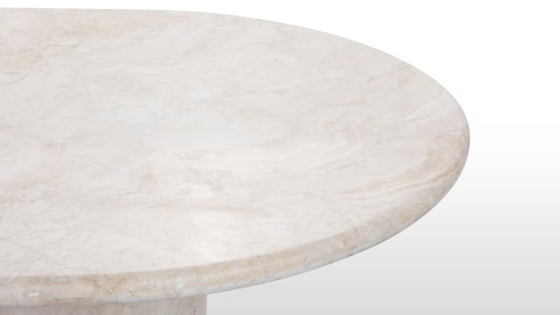 Dante Dining Table, White Travertine, 249cm