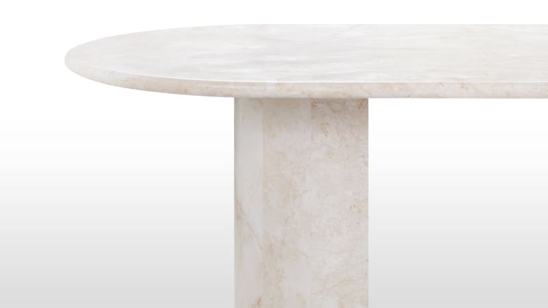 Dante Dining Table, White Travertine, 249cm